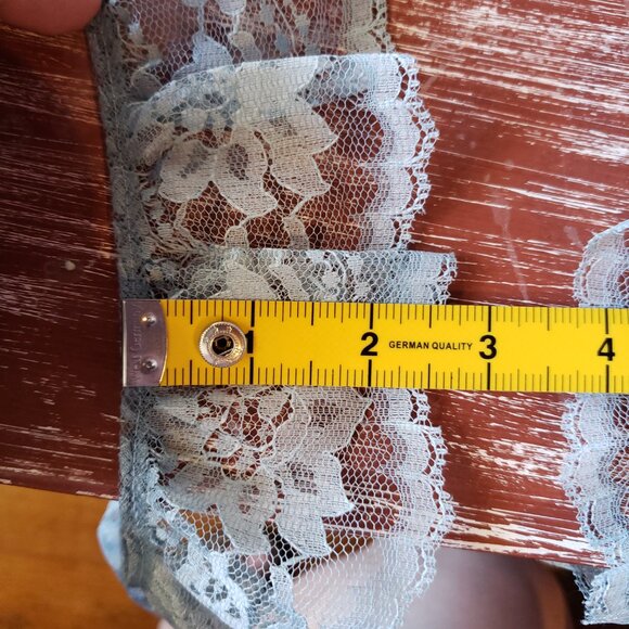 Ruffled Chantilly Lace Trim - Light Blue  2.5" wide x 10 Yards - Picture 6 of 6